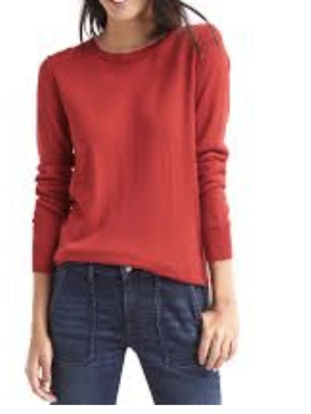 GAP Red Merino Wool Scoopneck Sweater